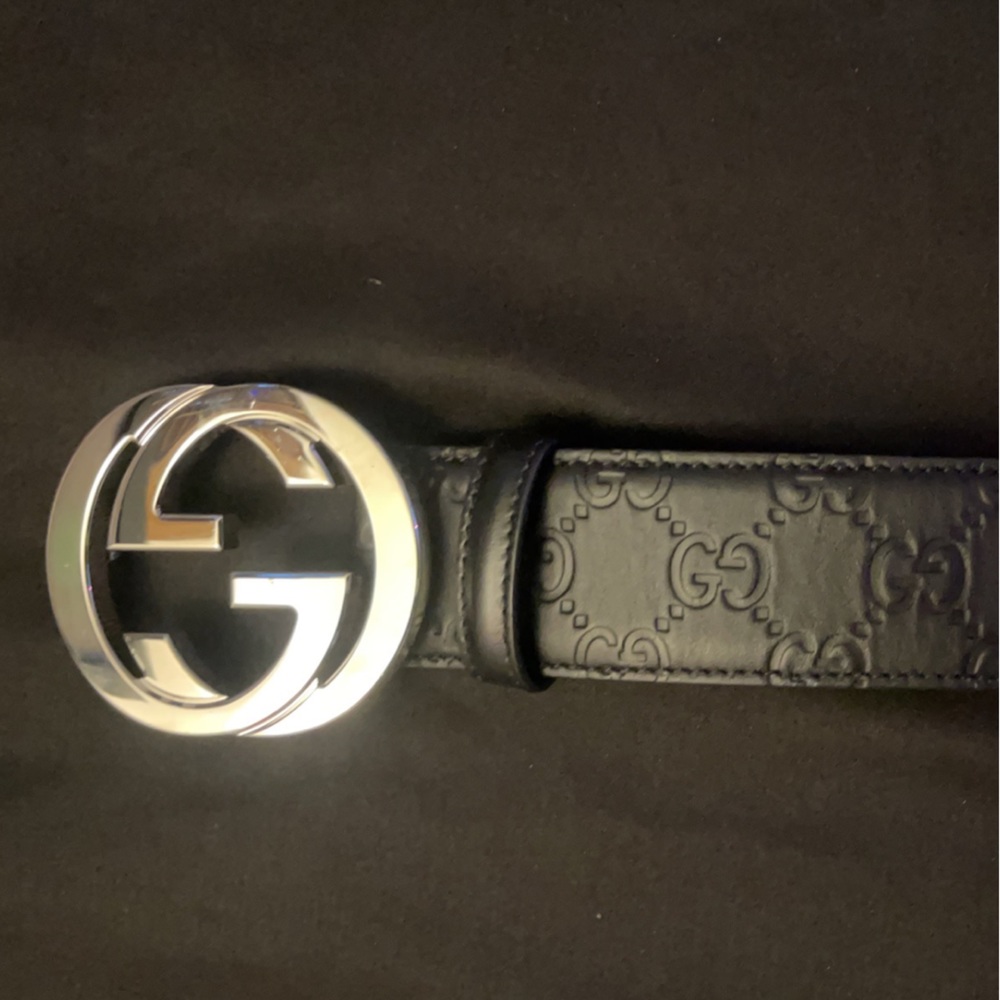 Gucci Signature Black Leather Belt